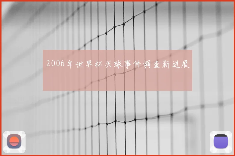 2006年世界杯买球事件调查新进展